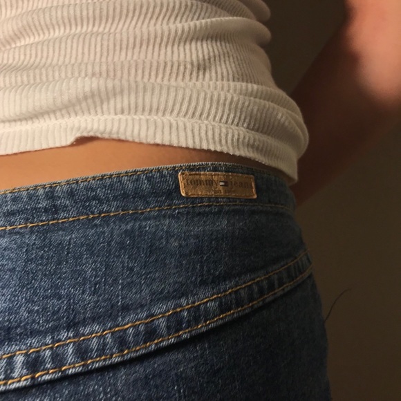 Super Rare Vintage Tommy Frayed Flare Jeans size 9 - Picture 7 of 8